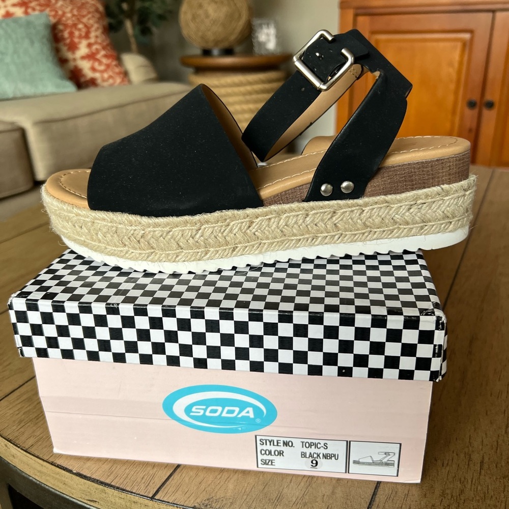 Soda, TOPIC-S, Black Espadrille, never worn